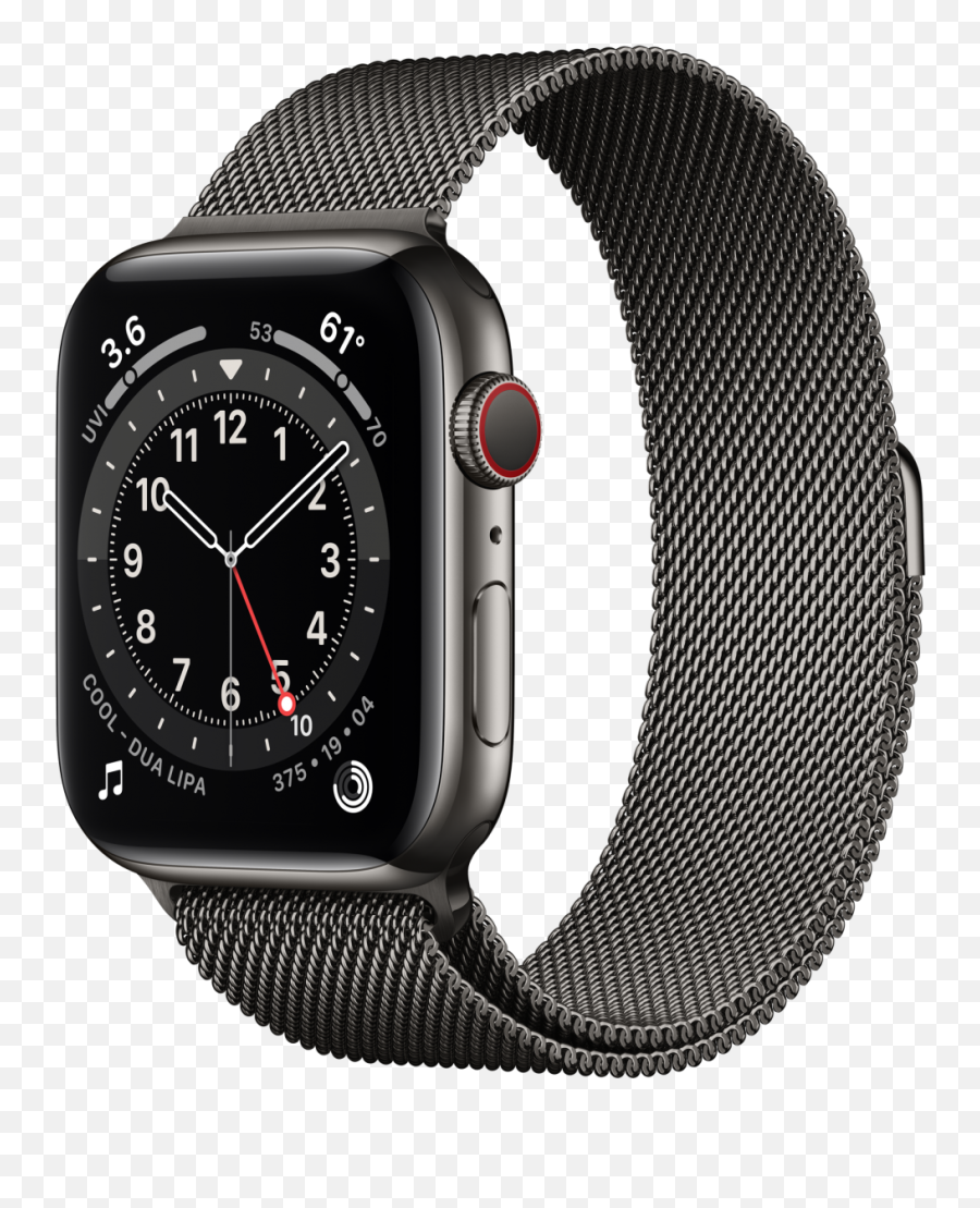 Black Apple Watch Series 5 Png Transparent Image Png Arts - Apple Watch Series 6 Graphite Stainless Steel Emoji,How To See Peoples Emojis On Apple Watch