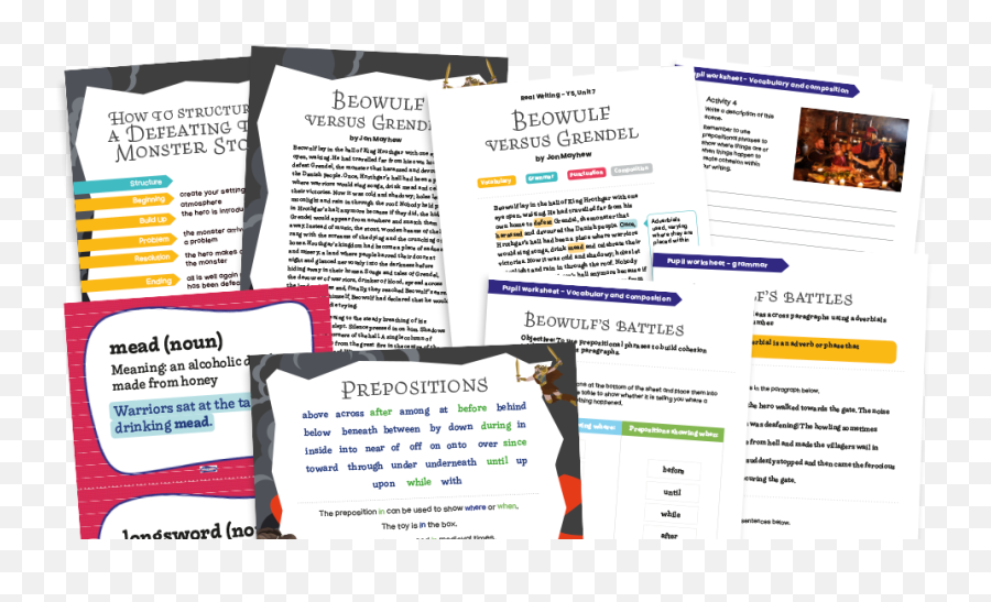 Year 5 Model Text Resource Pack 7 U0027beowulf Versus Grendel Emoji,Examples Of Grendel Showing Emotion