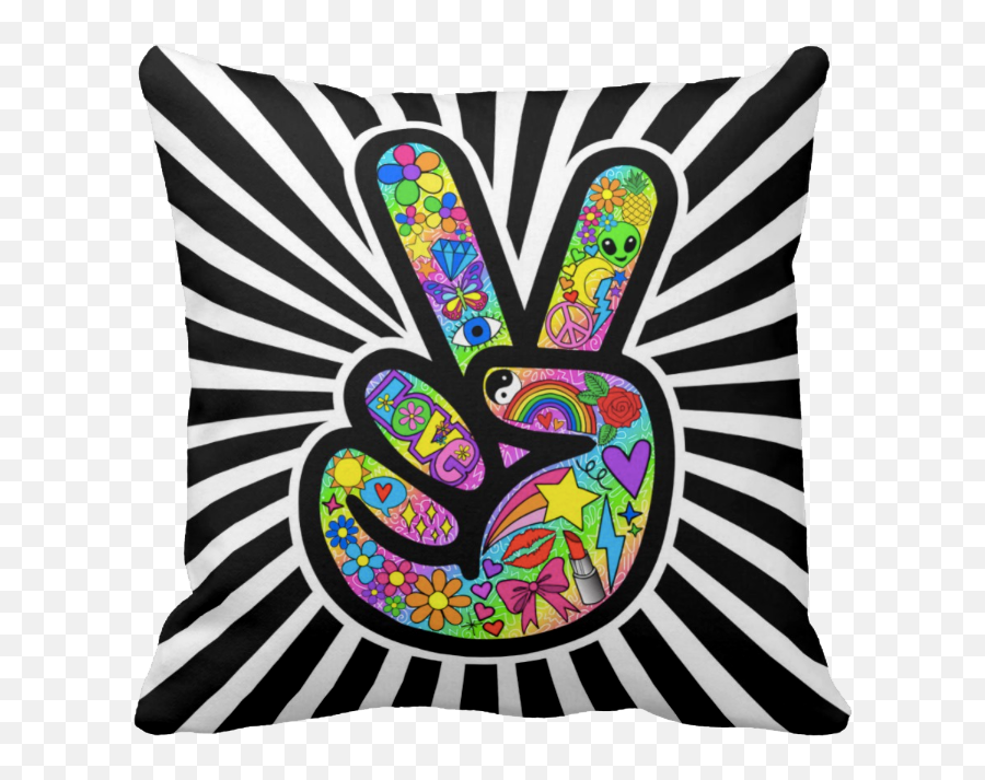 Peace Out Throw Pillow Emoji,Hippie Peace Sign Emoji