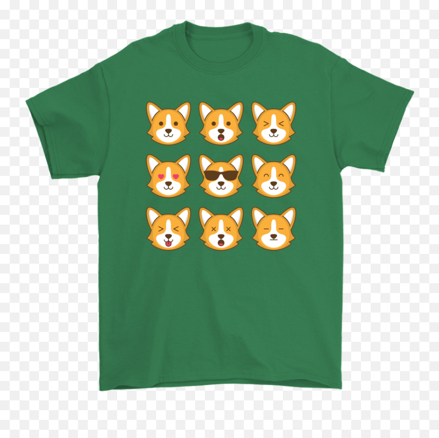 Corgi Emojis Emoticons Corgi Unisex T - Shirt,Cool Green Emojis