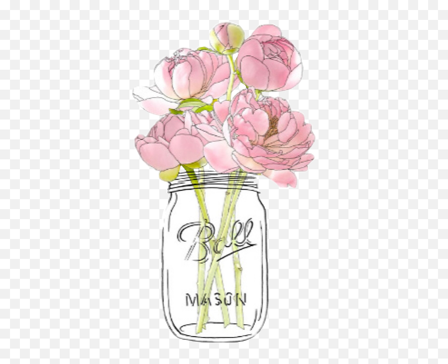 Flowers Mason Jar Cute Pretty Sticker - Decorative Emoji,Mason Jar Emoji