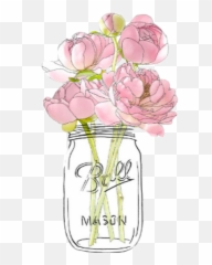 Flowers Mason Jar Cute Pretty Sticker - Decorative Emoji,Mason Jar Emoji