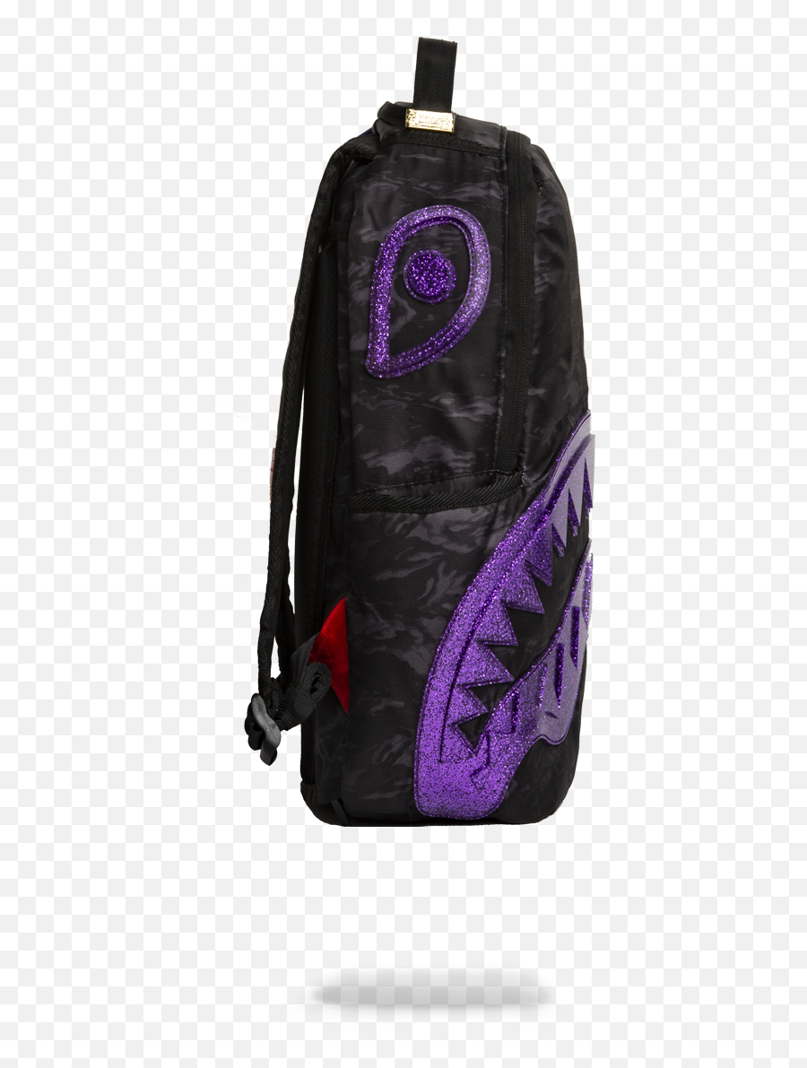 Sprayground Backpack Glitter Shark - Sprayground Backpack Shark Purple Emoji,Emoji Backpack