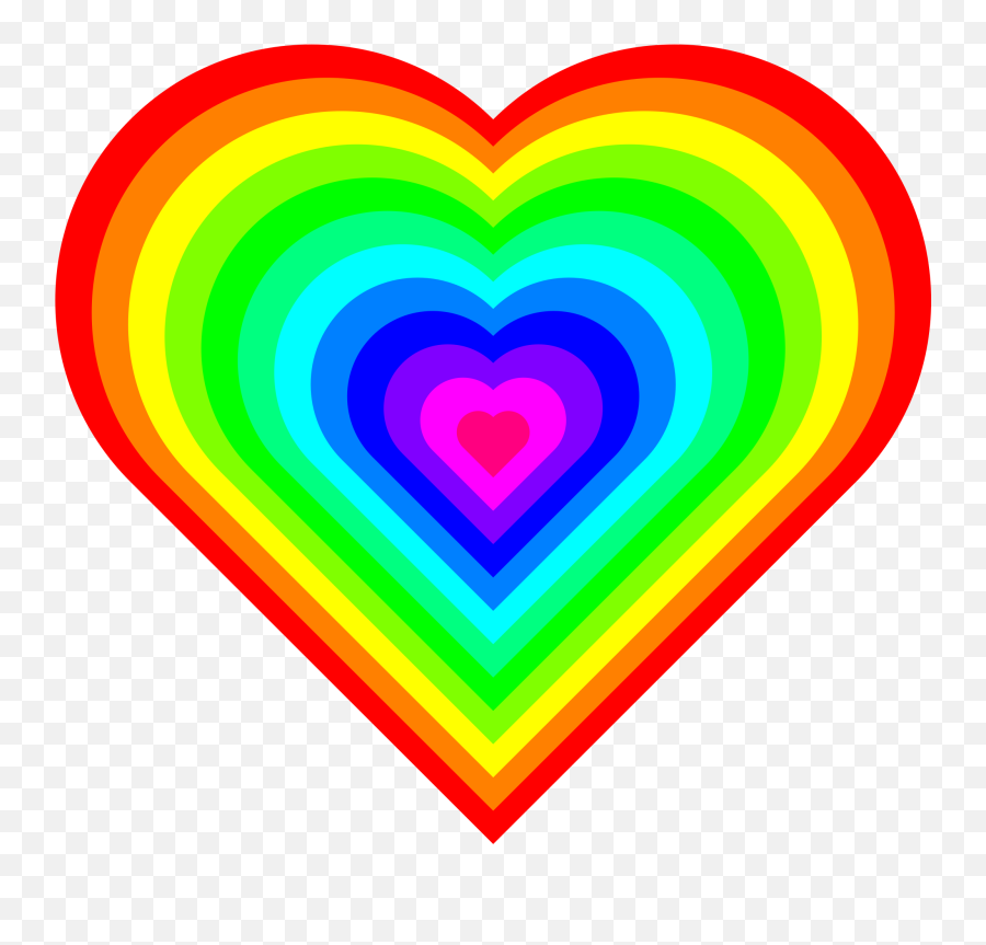 Rainbow Hearts Inside Heart Png - Rainbow Heart Gif Emoji,Heart Inside Heart Emoji