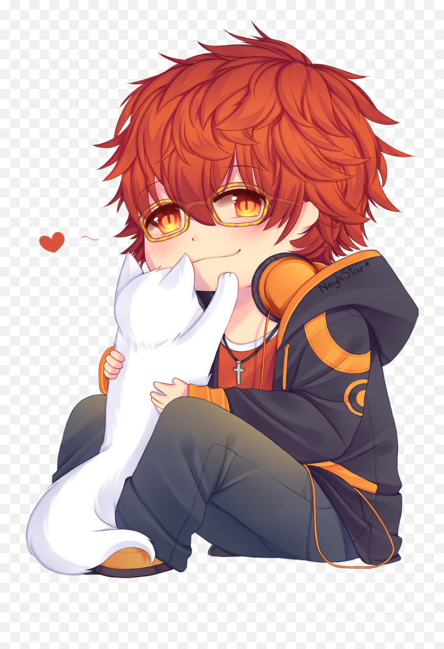 Dibujos Anime De Amor Chibi Dibujos - 707 Chibi Png Emoji,707 Emoji Gif