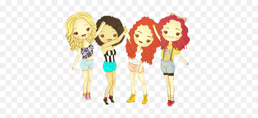 This Is Little Mix Anime Kawaii Version - Little Mix Cartoon Png Emoji,Mixed Couple Emoji