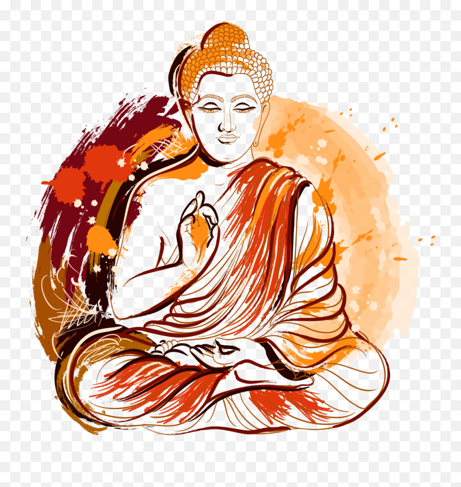 Download Painted Illustration Buddhism - Buddha Vector Emoji,Buddha Emoticon Email