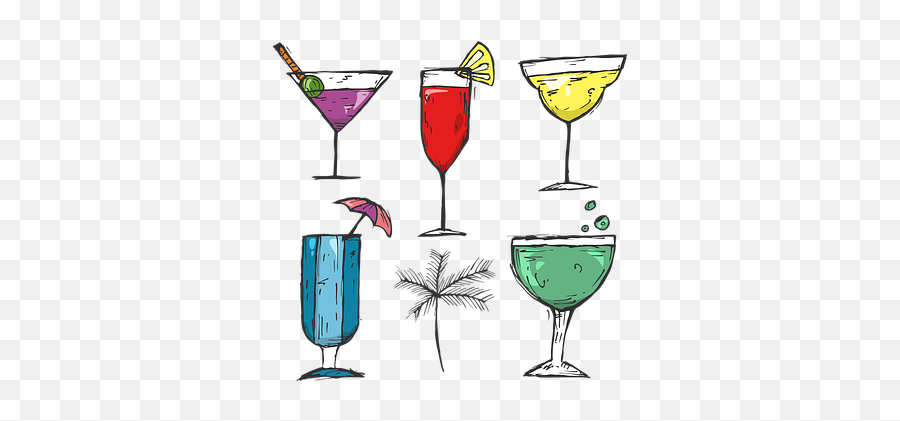 Free Cocktail Drink Vectors - Copa De Coctel Dibujo Emoji,Mix Emotion With Some Drinking