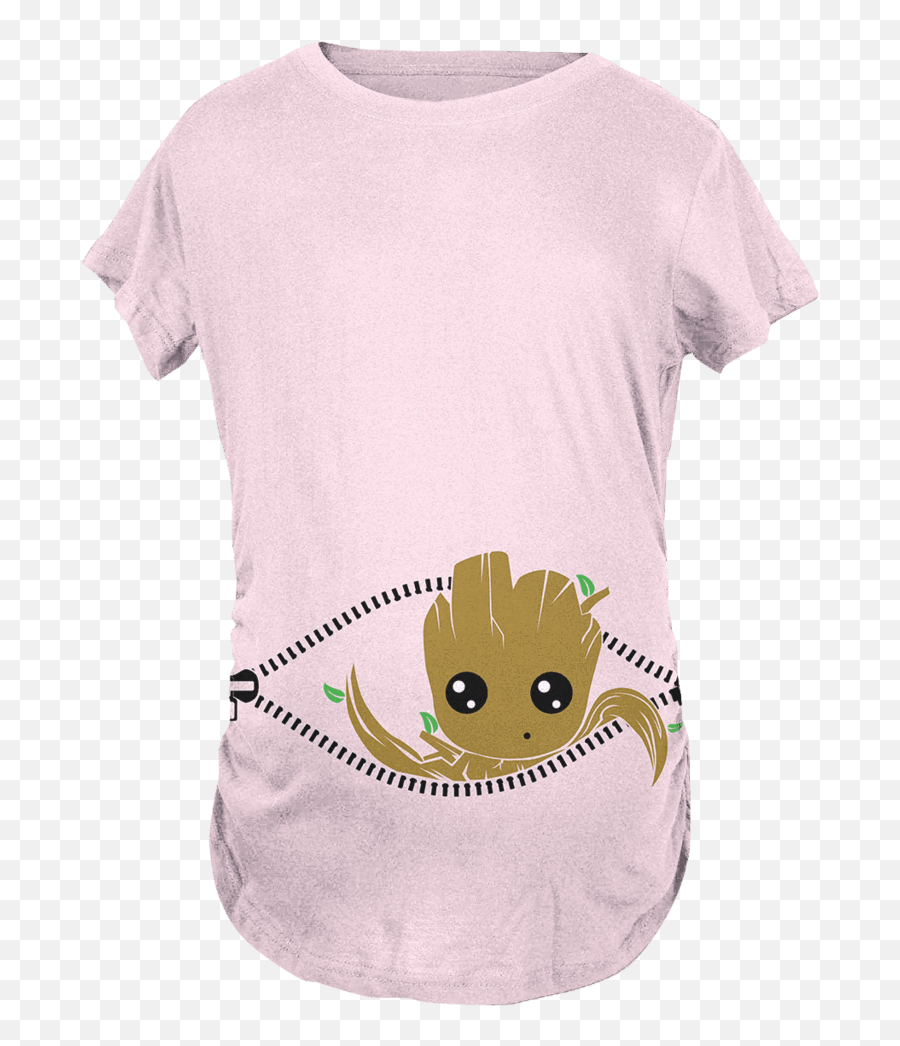 Baby Groot Peeking Maternity T - Shirt U2013 Fandomaniaxstore Pokemon Pregnancy Shirt Oh Emoji,Groot Emoji Facebook