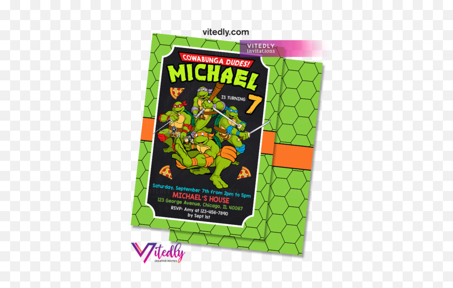 Birthday Invitations U2013 Tagged Kids U2013 Page 3 U2013 Vitedly - Fictional Character Emoji,Ninja Turtle Emoji Download