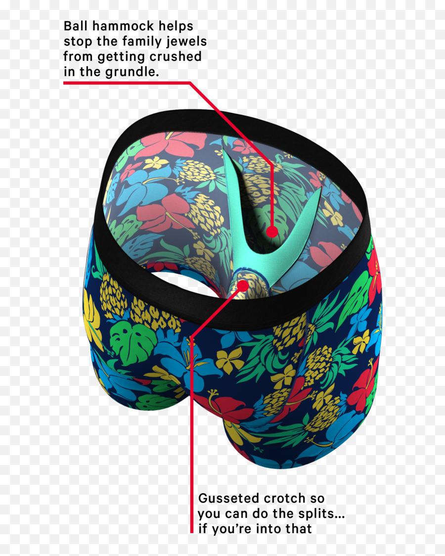 The Big Kahunas Hawaiian Print Ball Hammock Pouch Underwear - For Adult Emoji,Hawaiian Emojis