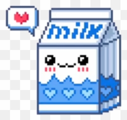 Freetoeditkawaii Cute Soft Milk Blue Heart Love Emoji,Glass Of Milk Emoji
