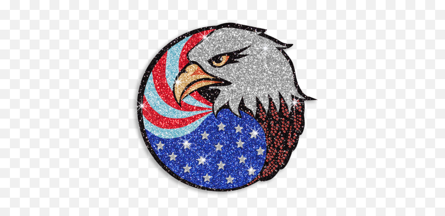 Shining Eagle With American Flag Hot - Fix Glitter Transfer For Clothes Emoji,Ironing Emotion