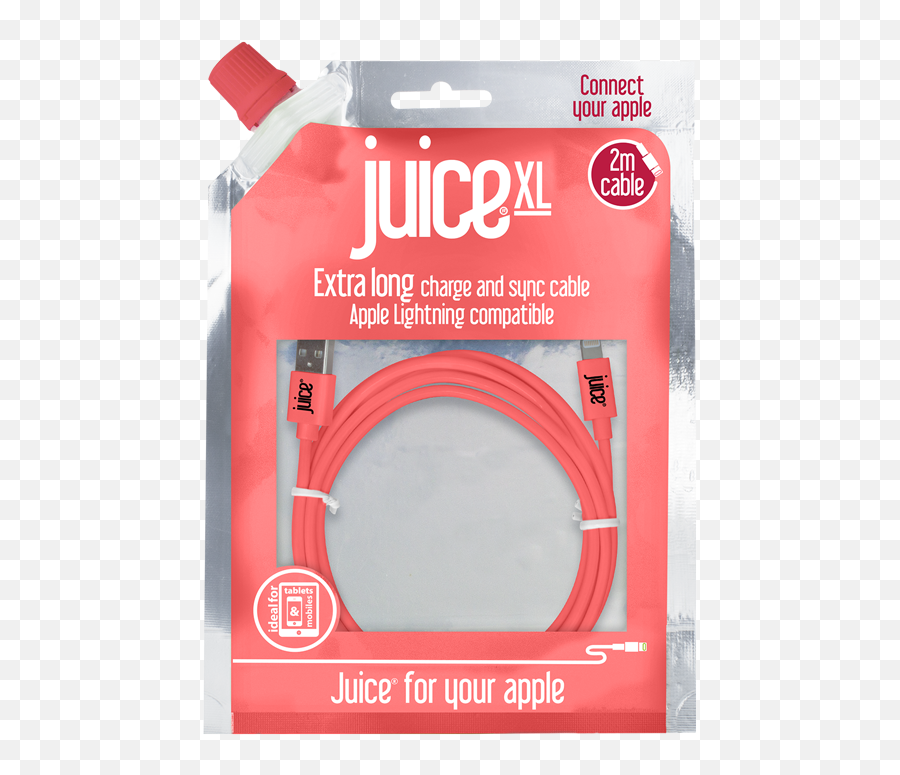 Juice Xl Usb - Lightning Connector Cable Coral 2 Mtr Juice Lightning Cable Emoji,Dog Lightning Emoji