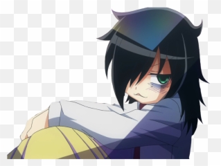 Anime Animegirl Girl Tomoko Sticker - Tomoko Kuroki Png Emoji,Watamote Emoji Girl
