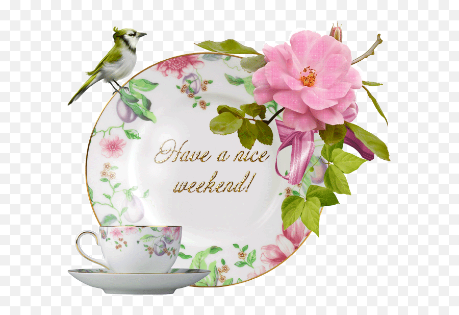 Have A Wonderful Weekend My Friend Pink Animated Friend - Saucer Emoji,It's Friday Emoji