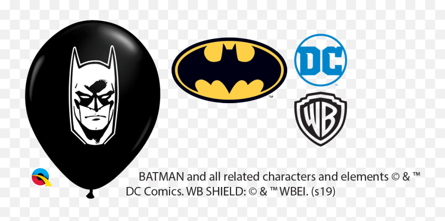 Round Face Balloons Pack - Wb Shield Emoji,Batman Emoji Text