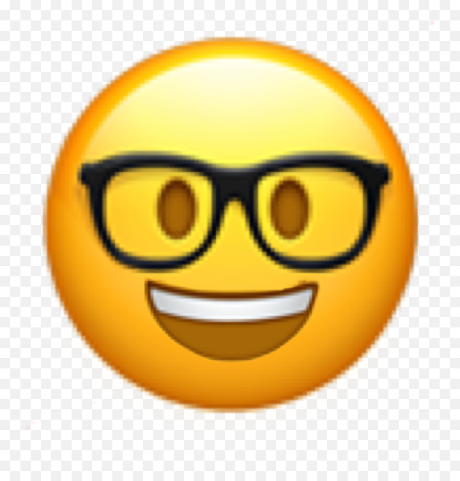 Sticker Emoji Nerd Happy Sticker - Face Emoji,Nerdy Glasses Emoji
