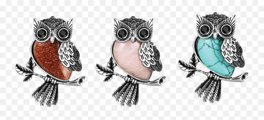 Silver U0026 Semi - Precious Stone Owl Necklace Owl Crystal Necklace Teel Marbe Emoji,Pictures Of Cute Emojis Of Alot Of Owls