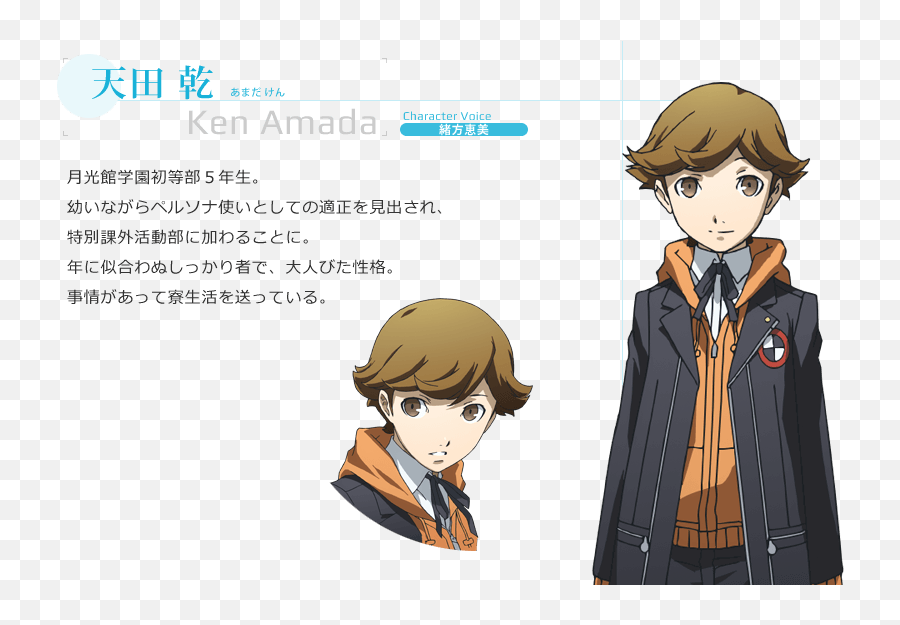 Ken Amada Koromaru 4 Arena - Concept Art Base Anime Boy Emoji,Evoker Persona Emoticon