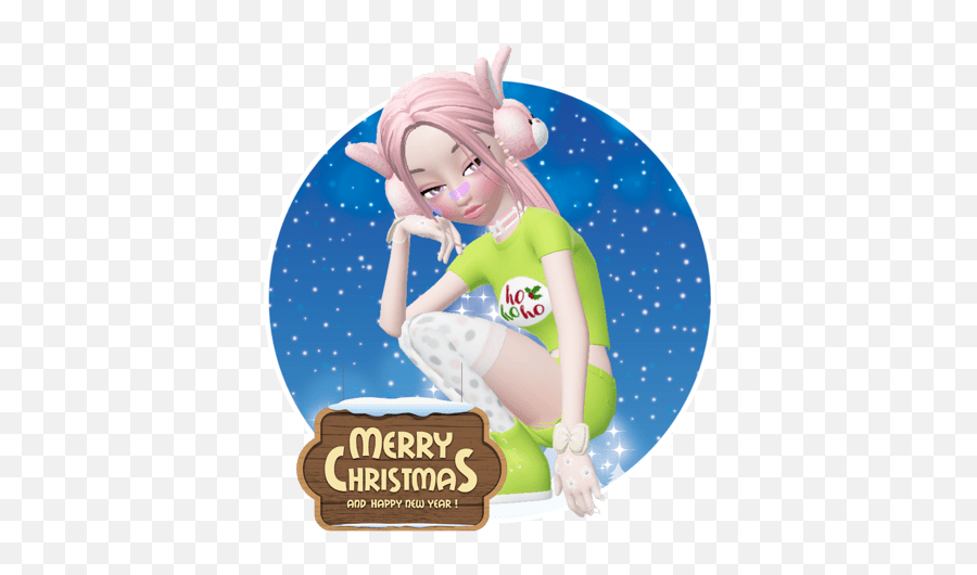 Twinstipschannel - Fictional Character Emoji,Merry Christmas Girl Emoticon