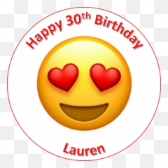 Heart Emoji Cake Topper Edible Icing Or - Happy,Cake Emoji