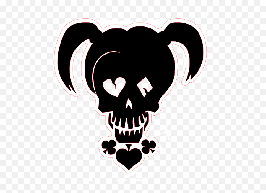 Free Harley Quinn Black And White - Logo Harley Quinn Sticker Emoji,The Emojis Harley Quinn Drawings