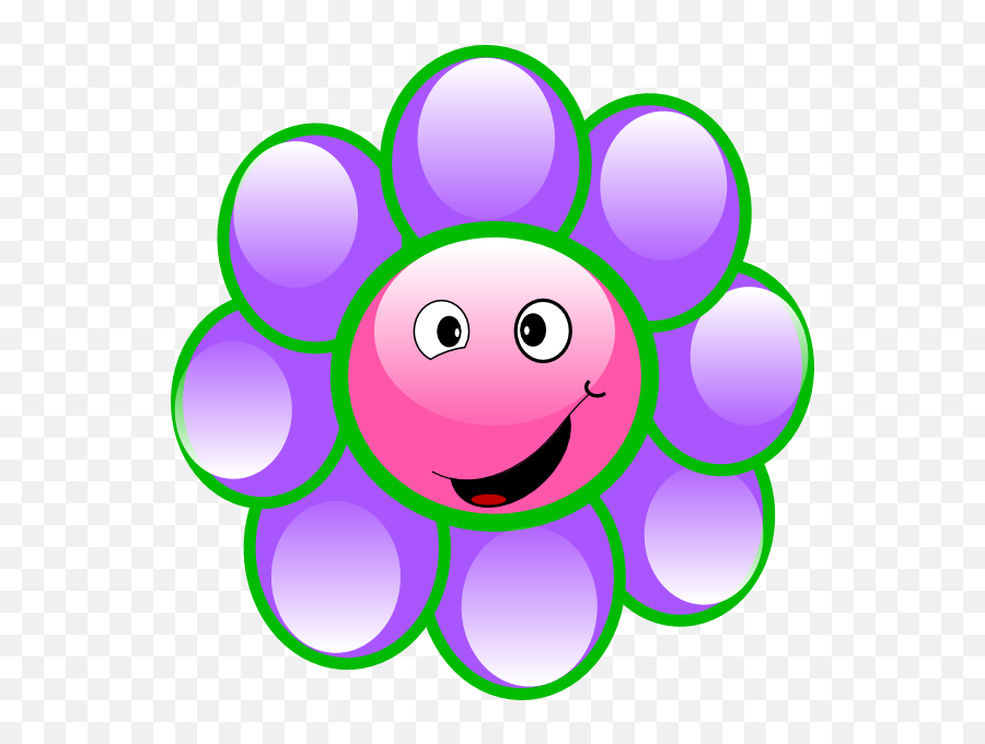 Smiley Clipart - Full Size Clipart 5691352 Pinclipart Dibujo De Flor Emoji,Violet Flower Emoji