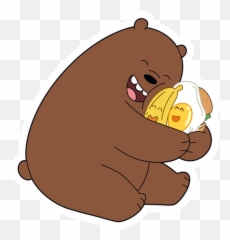 We Bare Bears Grizzly With Food Friends Sticker In 2021 We Emoji,Mpreg Emoji