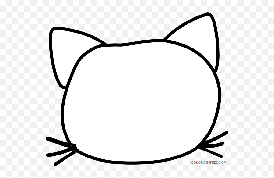 Cat Outline Coloring Pages Cat Head Outline Clip Art - Printable Cat Face Outline Emoji,4th Of July Emoji Art