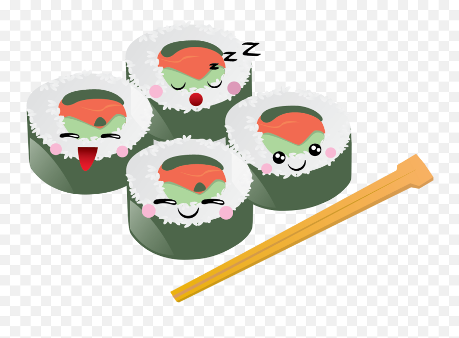 Cartoon Sushi Transparent Background - Clip Art Library Transparent Sushi Png Cartoon Emoji,Sushi Emoji Png