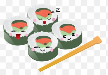 Cartoon Sushi Transparent Background - Clip Art Library Transparent Sushi Png Cartoon Emoji,Sushi Emoji Png
