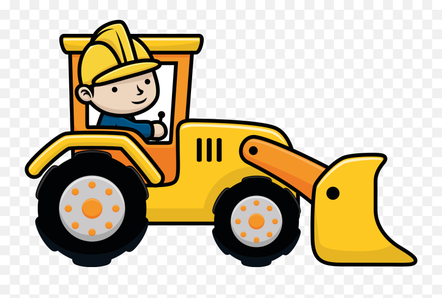 Cartoon Excavator Working Illustration Wall Art Emoji,Bulldozer Emoji