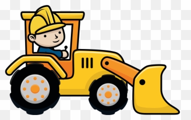 Cartoon Excavator Working Illustration Wall Art Emoji,Bulldozer Emoji