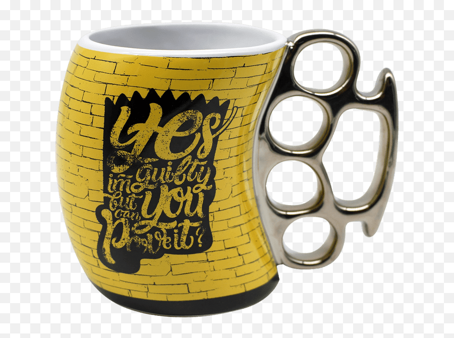 Caneca Soco Inglês Bart Grafite - Caneca Soco Inglês Bart Simpson Emoji,Brass Knuckles Emoji