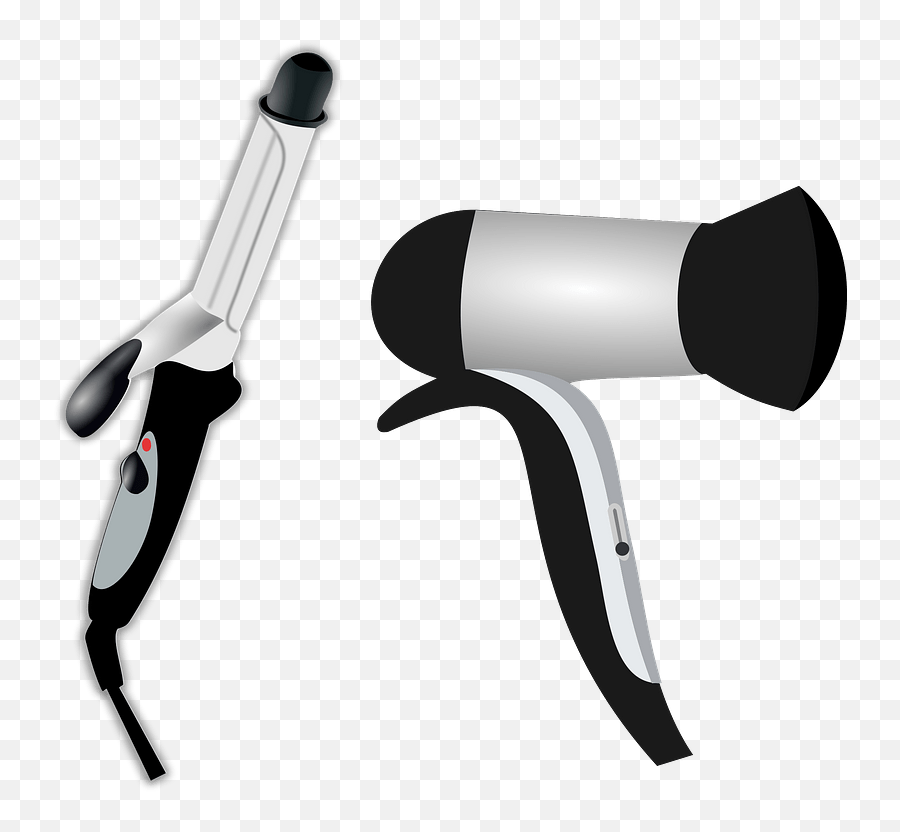 Curling Iron And Hair Dryer Clipart - Secador De Cabelo Png Desenho Emoji,Hairdryer Emoji