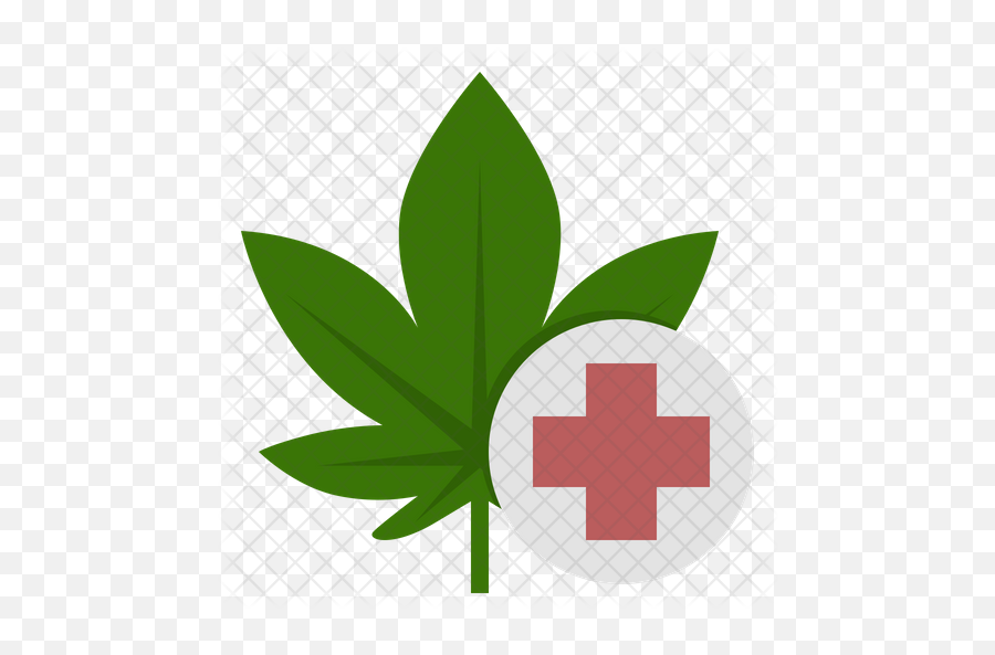 Medical Marijuana Icon Of Flat Style - Hemp Emoji,Dispensary Green Cross Emoticon