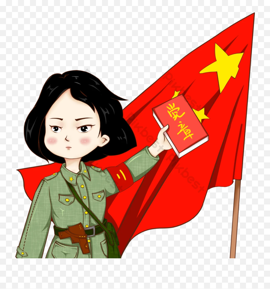 Swear To The Party Cartoon Female Soldier Illustration Png - Military Officer Emoji,Air Force Salute Emoticon