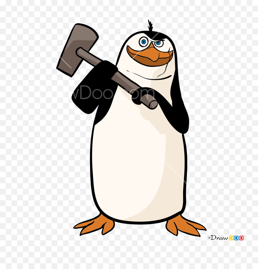 How To Draw Rico With Hammer Penguins - Rico Penguins Of Madagascar Drawing Emoji,Animated Emoticon Penguin