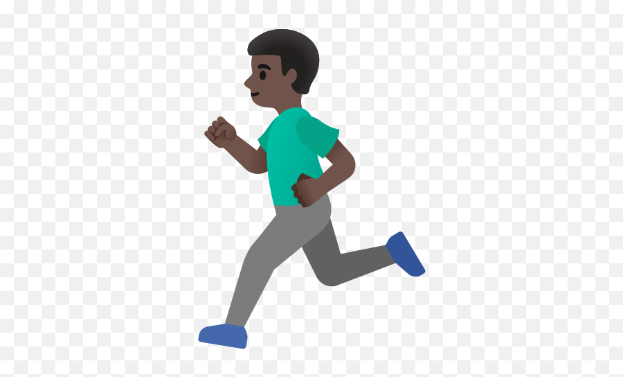 Dark Skin Tone Emoji - Black Man Running Emoji,Emoji Joggers Mens