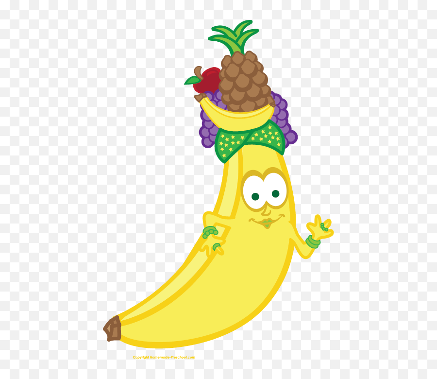 Pineapple Clipart Banana - Face Fruit Clipart Png Download Cute Fruits Clipart Png Emoji,Pineapple Emoticon