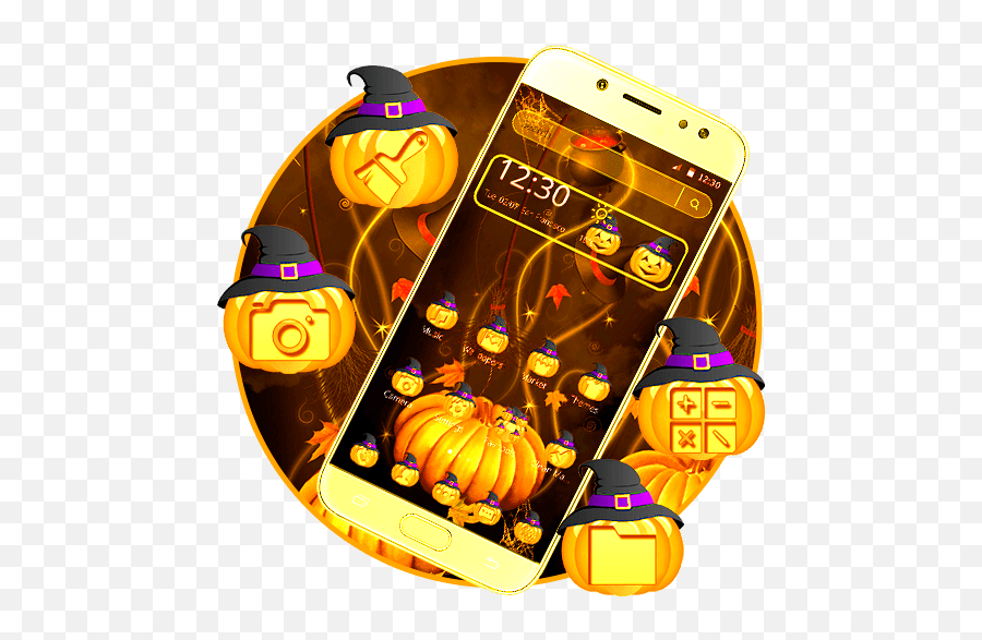 Halloween Pumpkin Theme - Smartphone Emoji,Pumpkin Emoji Android