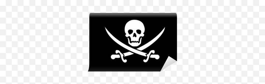 Wall Mural Piratenflagge Totenkopf - Pixersus Emoji,Emoji Symbol Pirate