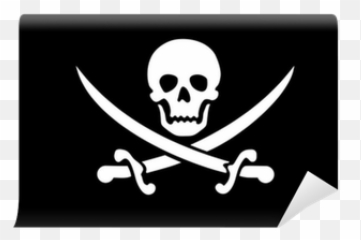 Wall Mural Piratenflagge Totenkopf - Pixersus Emoji,Emoji Symbol Pirate