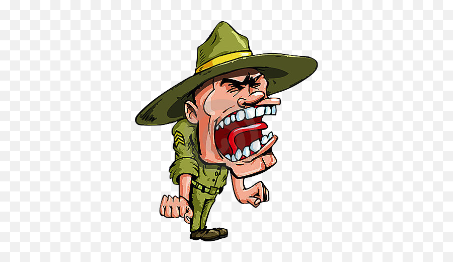 Drill Sergeant Cartoon Transparent Png - Cartoon Drill Sergeant Emoji,Sergeant Emoji