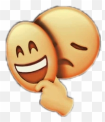 Masked Maske Mask Emoji Sticker - Inside Smile Outside Sad,Lonely Emoji