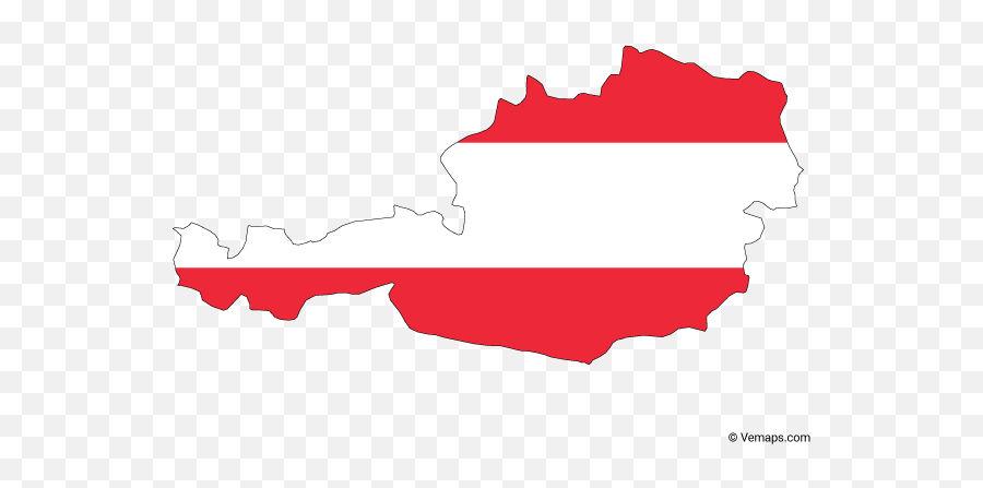 Flag Map Of Austria - Austria Flag Country Outline Emoji,Usa Emoji Map