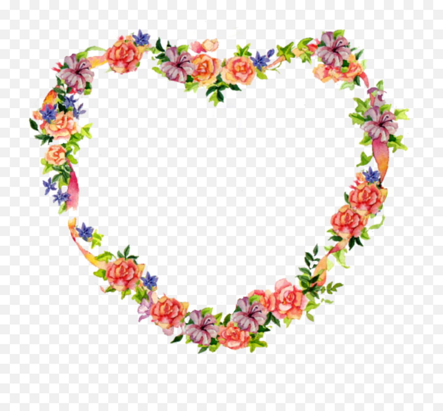 Flower In A Heart Tattoo Designs - Clipart Best Flower Frame Heart Png Emoji,Rose Emoticon For Tatto