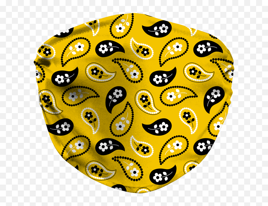 Yellow Bandana Pattern 11 Face Mask Emoji,Digital Emoticon Head Mask