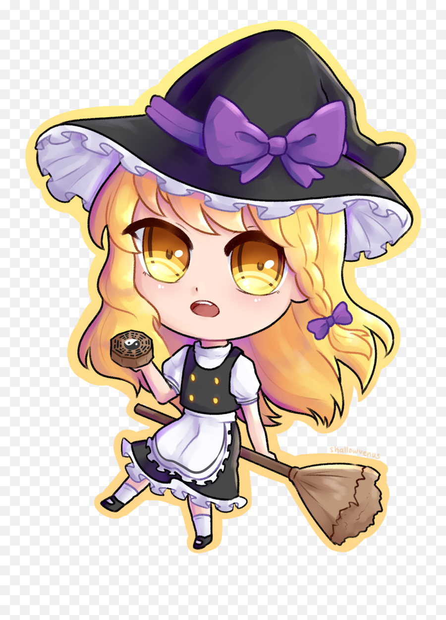 Magic Human Oc Art Marisa Chibi - Chibi Art Touhou Emoji,Chibi Suprised Emotion